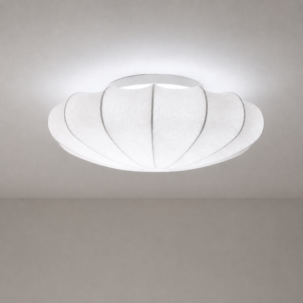Wabi Sabi Silk Ceiling Light Fixture E26 Fabric Flower Ceiling Lamp