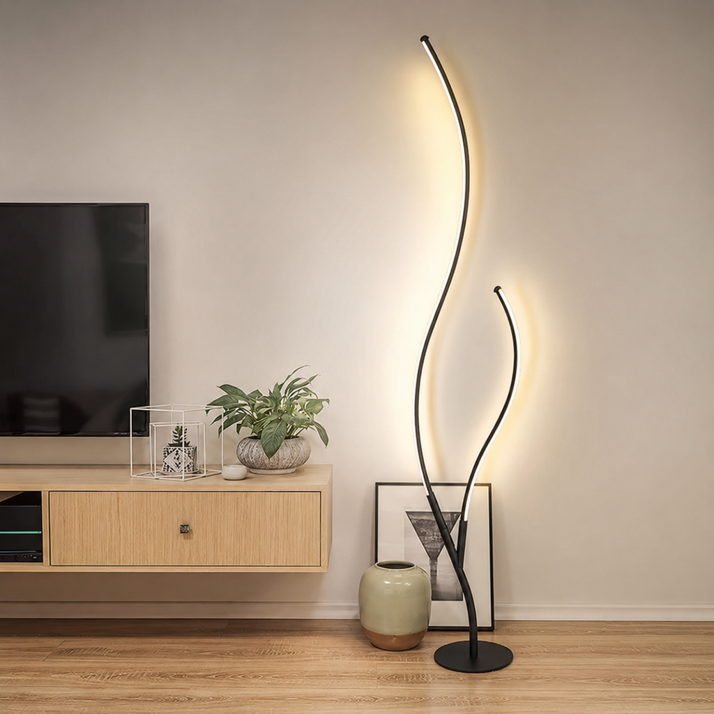 Modern LED Branch Floor Lamp Remote Control Standing Light