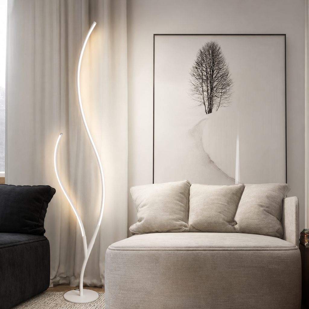 Modern LED Branch Floor Lamp Remote Control Standing Light