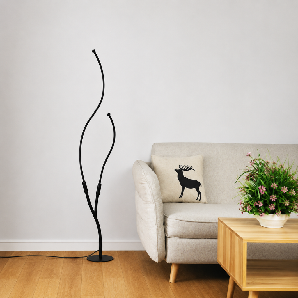 Modern LED Branch Floor Lamp Remote Control Standing Light
