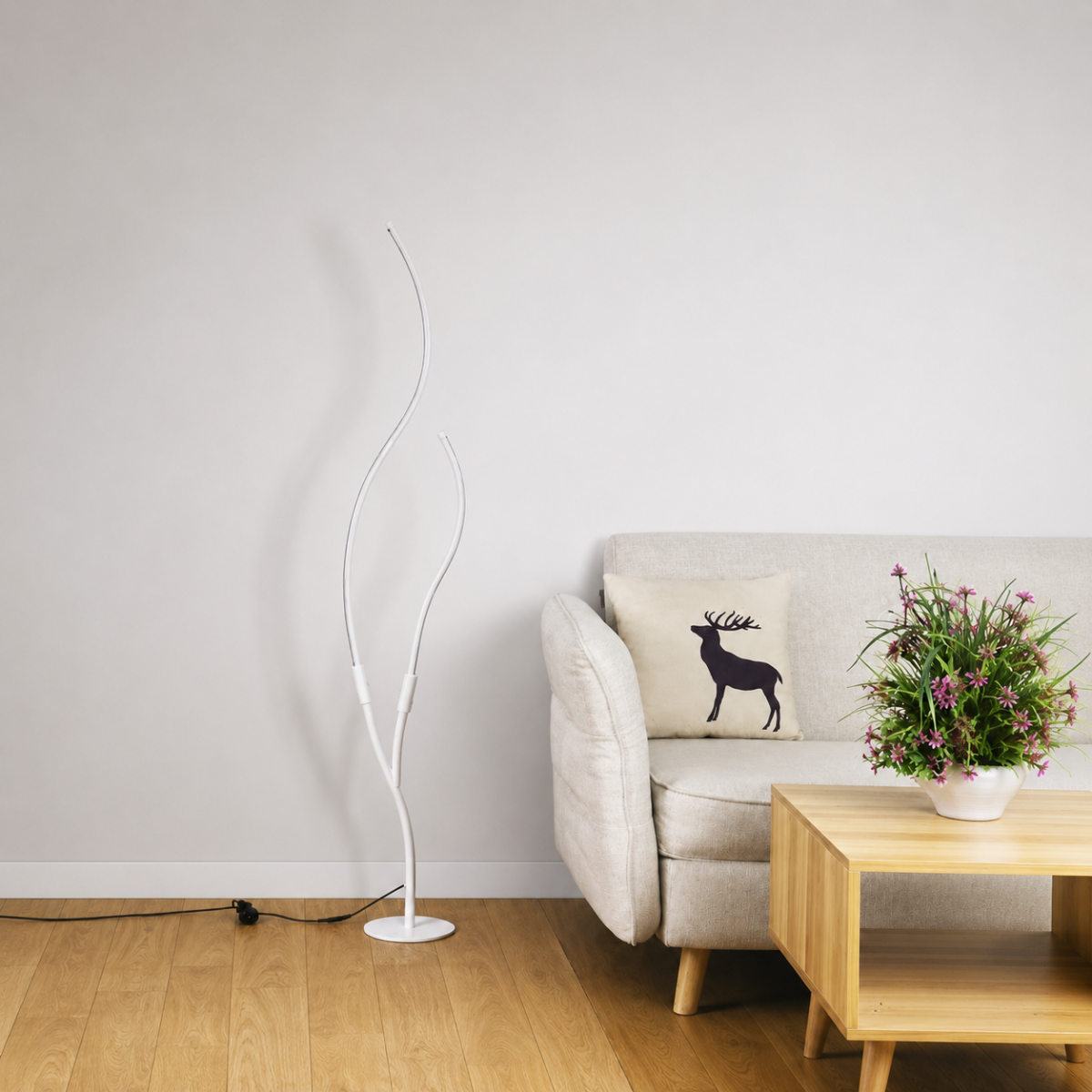 Modern LED Branch Floor Lamp Remote Control Standing Light